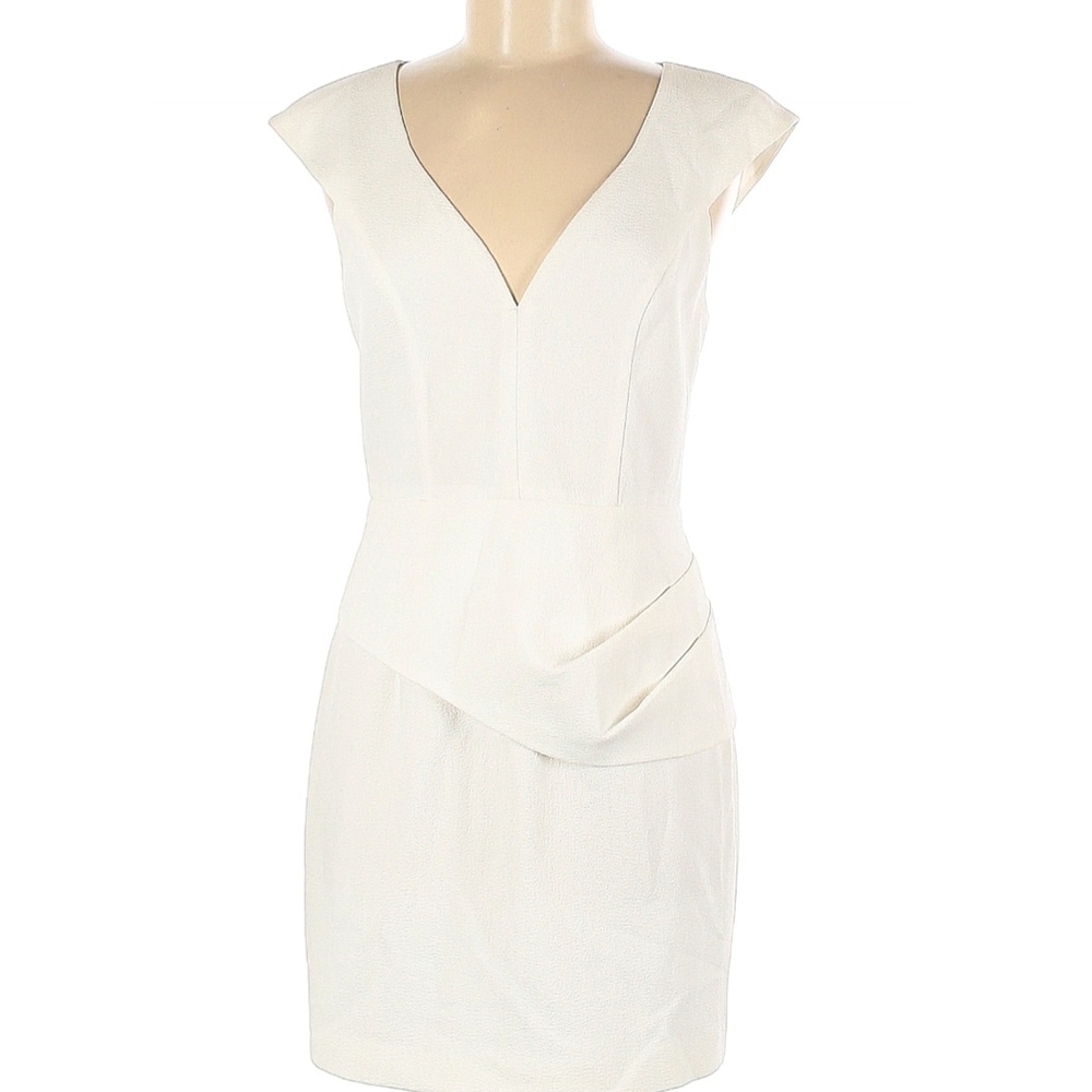 Black Halo White Cap Sleeve Mini Dress